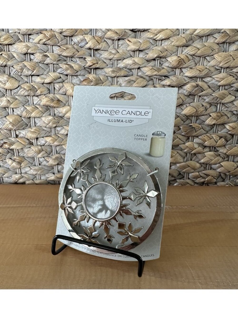 YANKEE CANDLE Frosty Collection Silver Snowflake Illuma-lid Candle Topper NEW